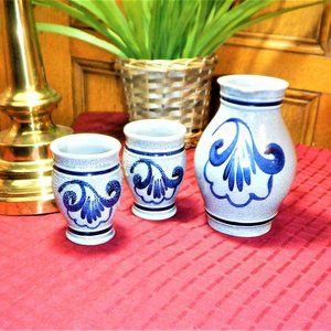 Brand New - 3 pc Set DOMDESIGN- Pitcher and (2) Glasses